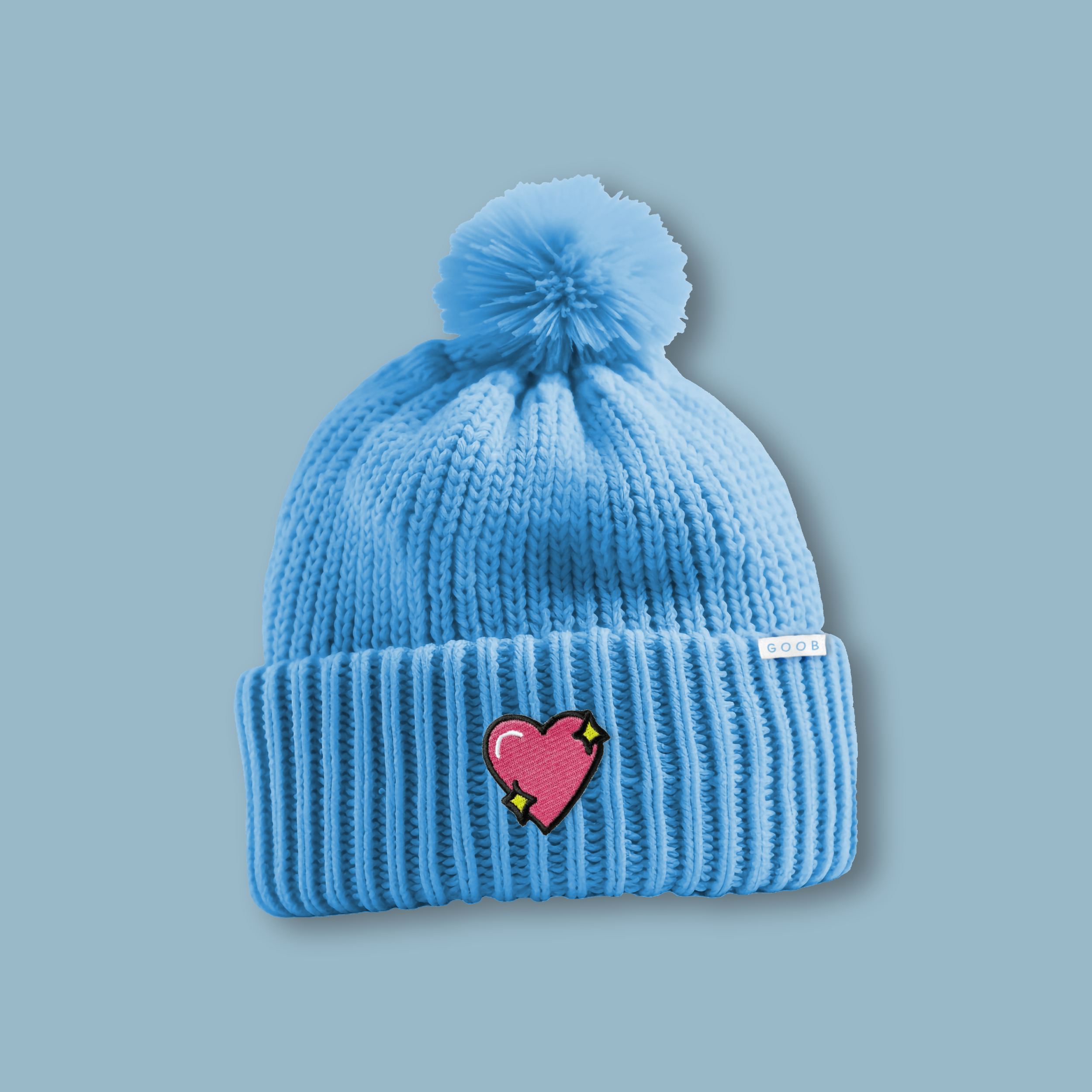 blue knit beanie