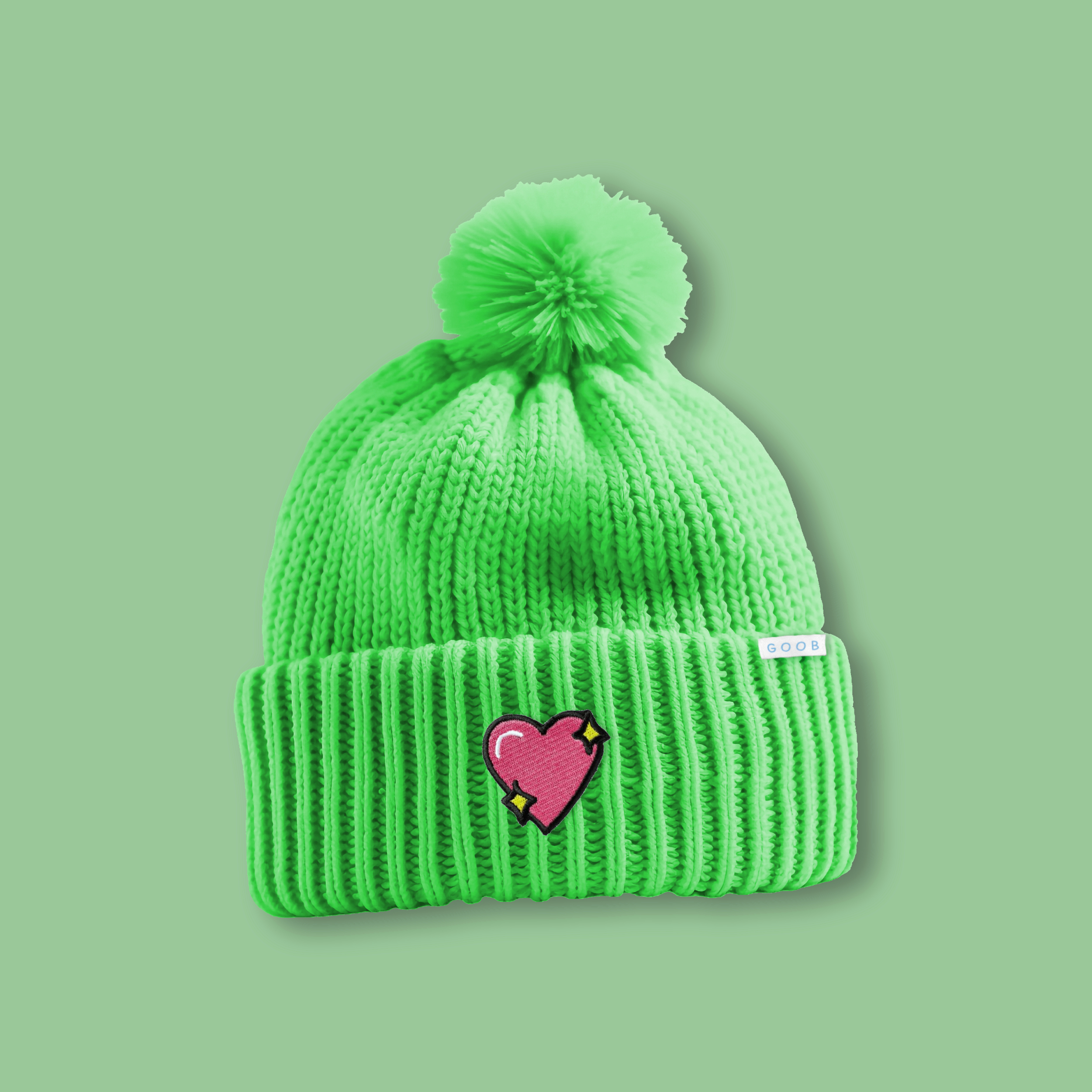 green knit beanie